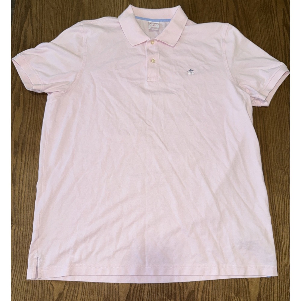 Brooks Brothers Men's Polo Shirt Size XL Light Pink Short Sleeve Cotton Pique